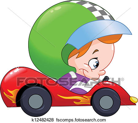 450x402 Clip Art Of Kid Race Car Driver K12482428