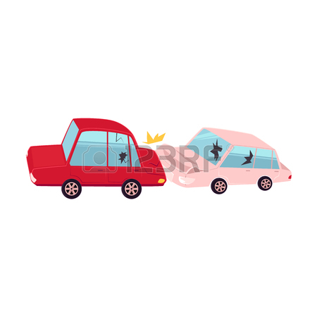 450x450 Vector Flat Cartoon Car Character With Eyes Crash, Accident