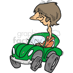 300x300 Royalty Free Juvenile Driving A Green Car 172829 Vector Clip Art