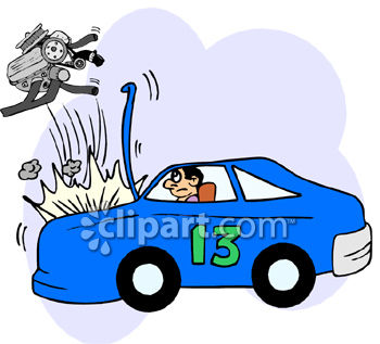 350x317 Clipart Picture Of The Engine Blowing Out Of A Race Car