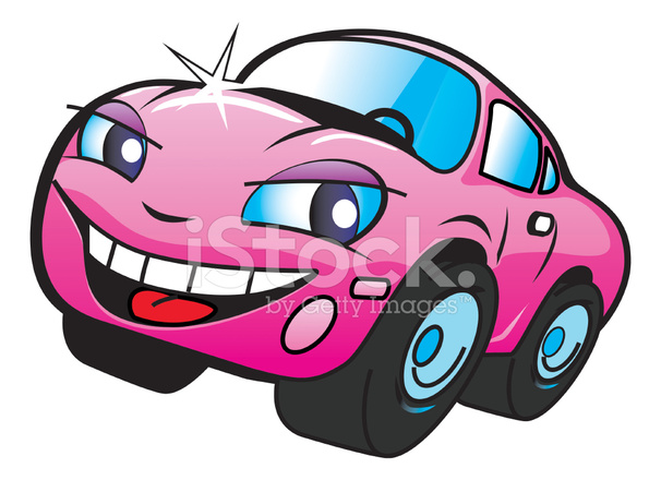 606x440 Cartoon Girl Car Stock Vector