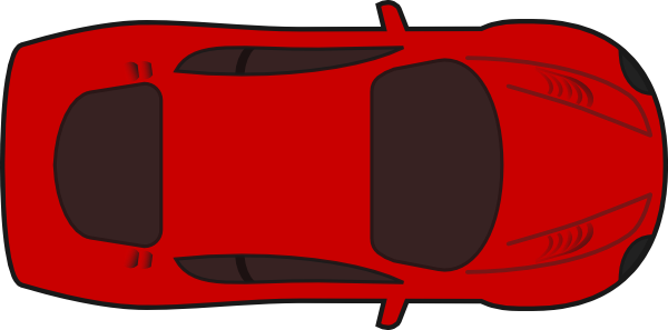 600x297 Red Sports Car Top View Clip Art