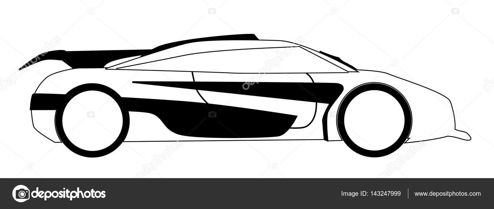 1600x677 Modern Fast Car Outline Stock Vector Bigalbaloo