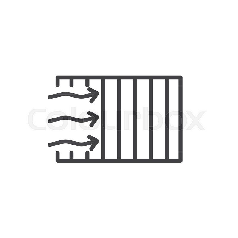 800x800 Car Air Filter Line Icon, Outline Vector Sign, Linear Style