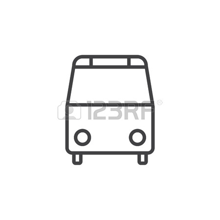 450x450 Bus Line Icon, Outline Vector Logo Illustration, Linear Pictogram