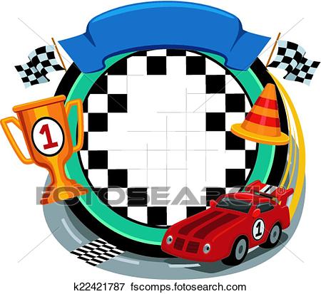 450x413 Clip Art Of Car Racing Frame K22421787