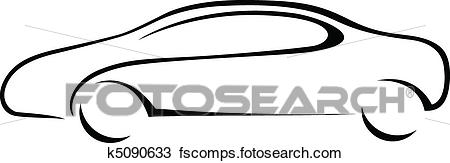 450x163 Clipart Of Car Silhouette For Emblem. K5090633