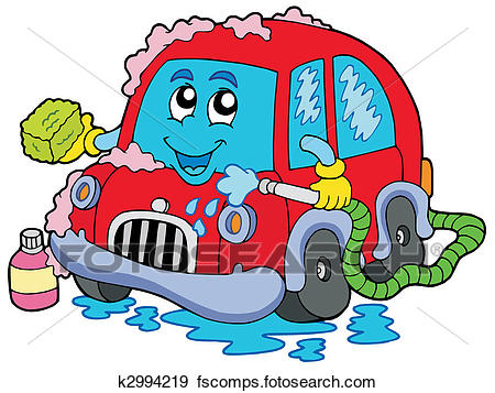450x357 Clip Art Of Cartoon Car Wash K2994219