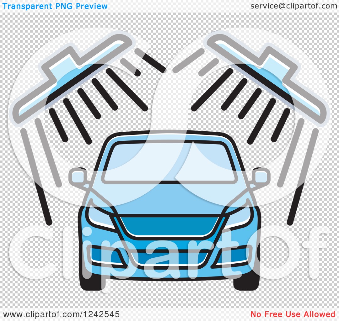 1080x1024 Clipart Of A Blue Automobile In A Car Wash 2