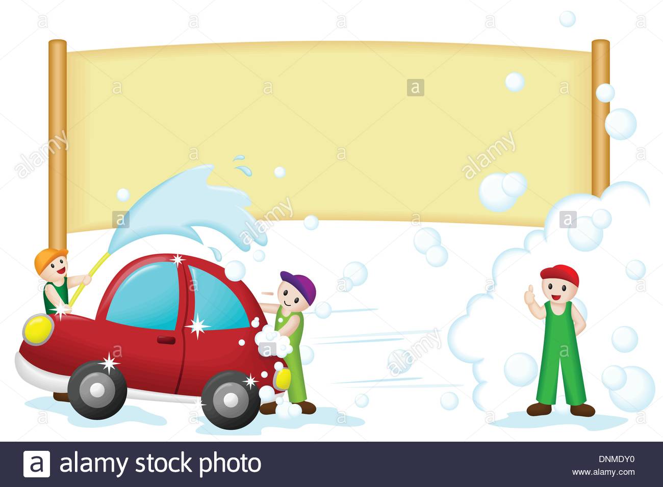 1300x956 A Vector Illustration Of A Car Wash Banner Stock Vector Art