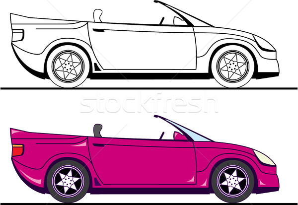 600x413 Convertible Car Vector Illustration Clip Art Image Vector