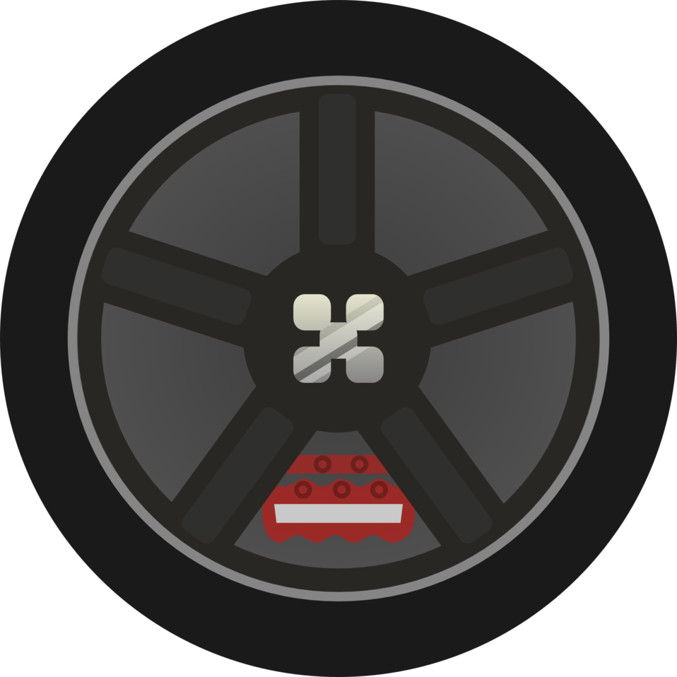 958x958 Public Domain Clip Art Image Dark Simple Car Wheel Tire Rims