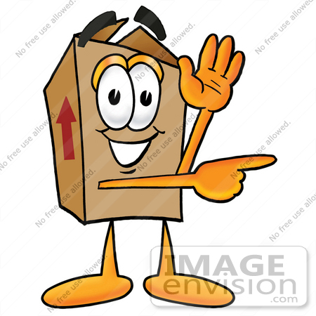 450x450 Clip Art Graphic Of A Cardboard Shipping Box Cartoon Character