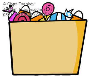 300x262 Cardboard Box Full Of Halloween Candy Clipart Image