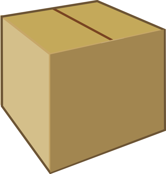 570x595 Cardboard Closed Box Clip Art