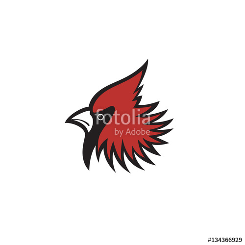 500x500 Red Head Cardinal Bird Logo Stock Image And Royalty Free Vector