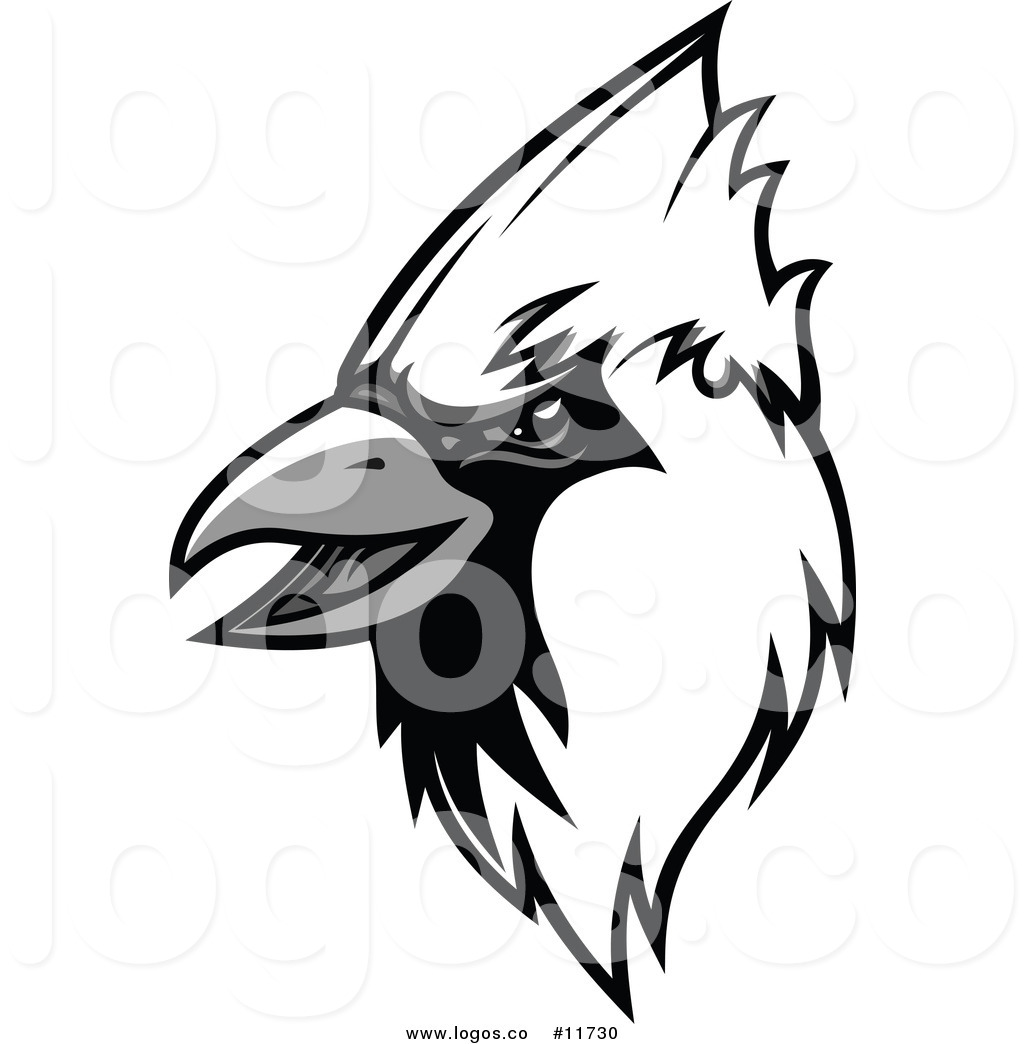 1024x1044 Royalty Free Vector Of A Grayscale Cardinal Mascot Head Logo By