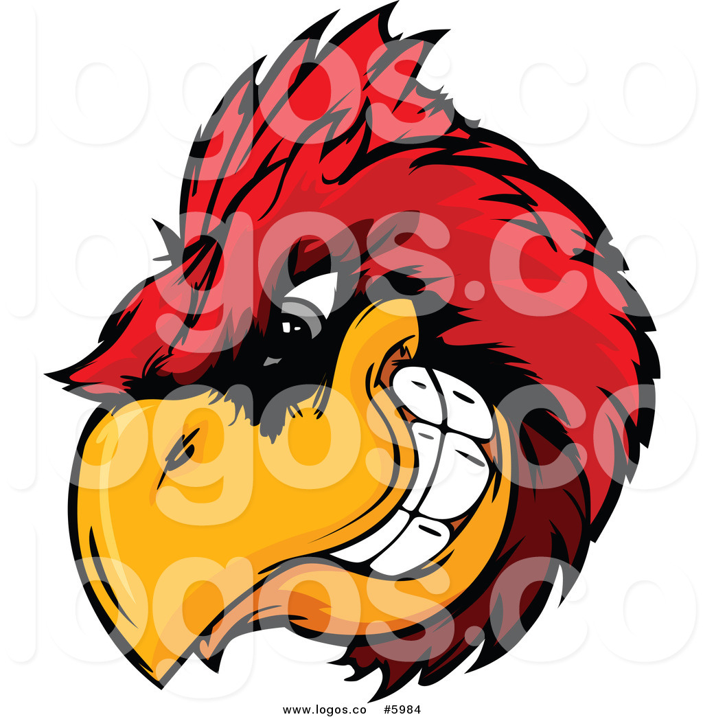 1024x1044 Royalty Free Vector Of A Logo Of An Aggressive Cardinal Mascot