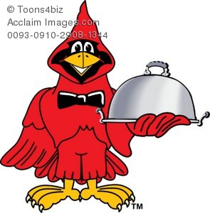 295x300 Cartoon Cardinal Holding A Serving Tray