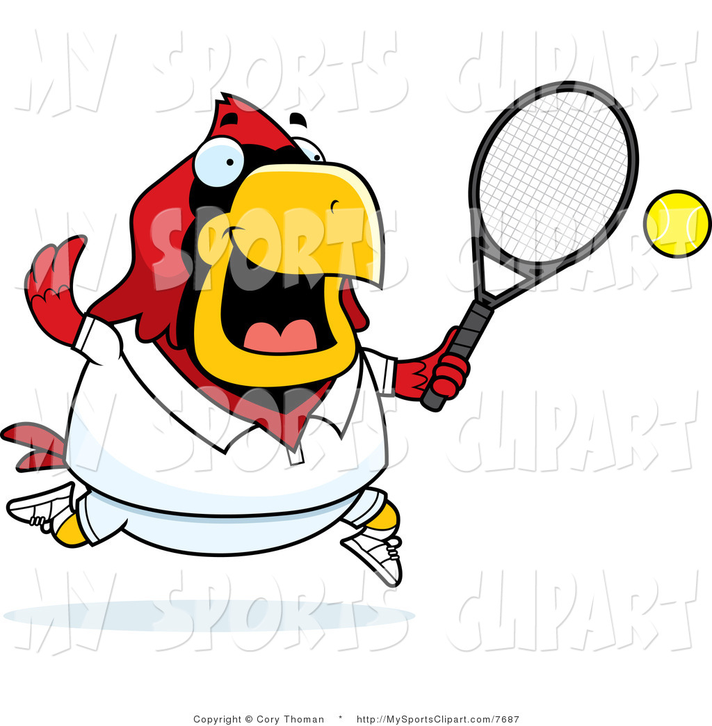 1024x1044 Sports Clip Art Of A Cardinal Playing Tennis By Cory Thoman