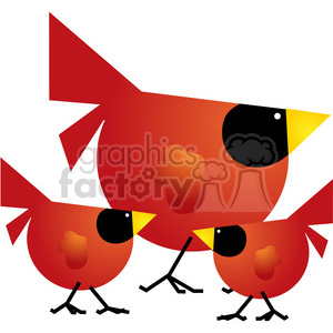 300x300 Royalty Free Red Cardinal 03 Family 387491 Vector Clip Art Image