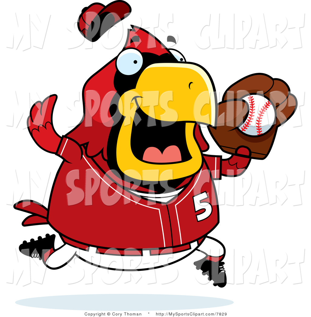 1024x1044 Sports Clip Art Of A Cardinal Catching A Baseball By Cory Thoman