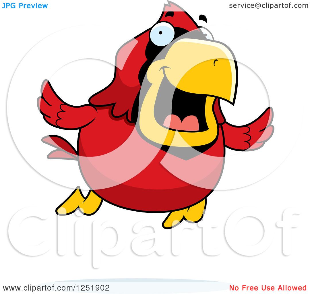 1080x1024 Clipart Of A Happy Red Cardinal Bird Flying
