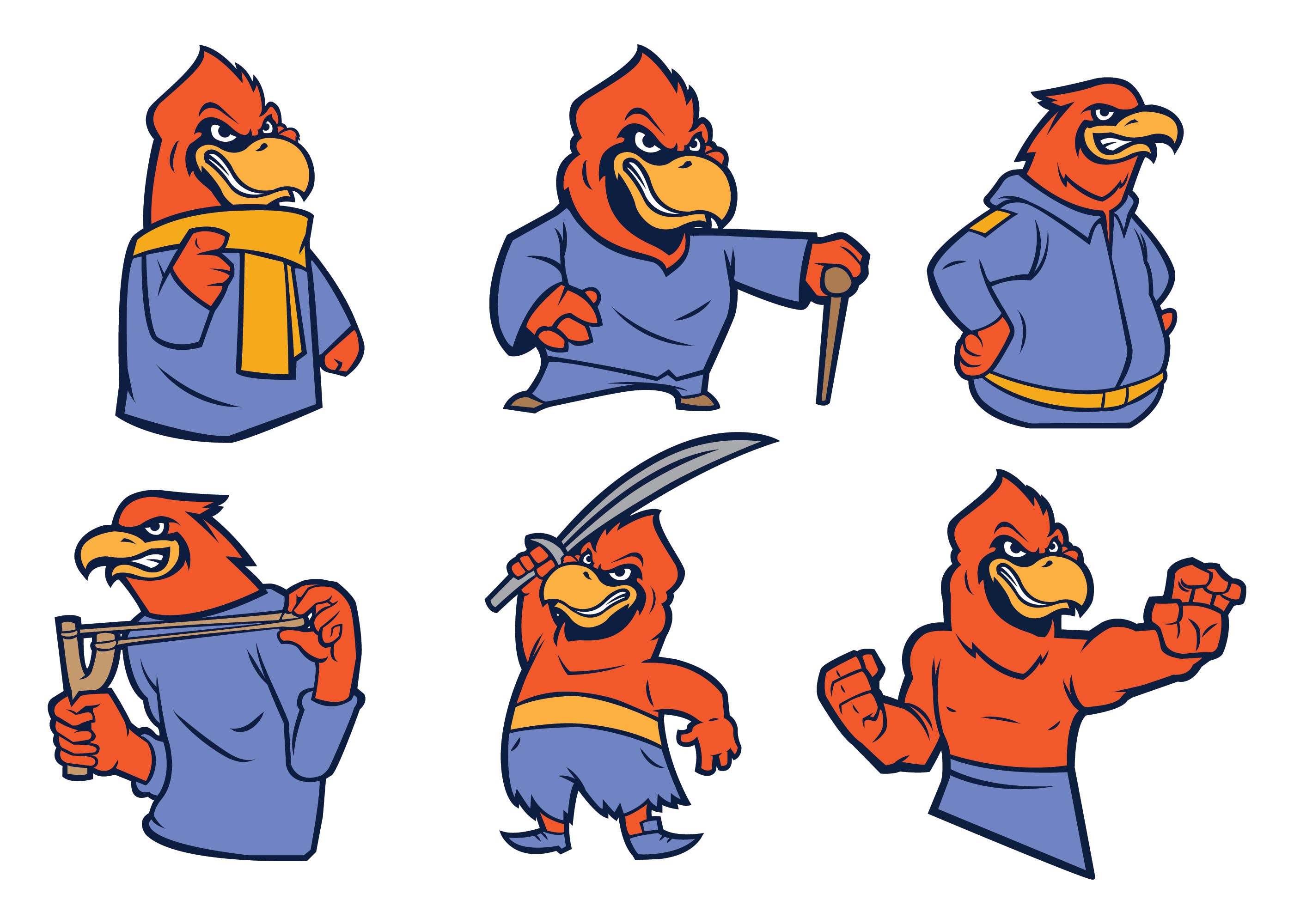 2800x2000 Free Cardinal Bird Mascot Vector