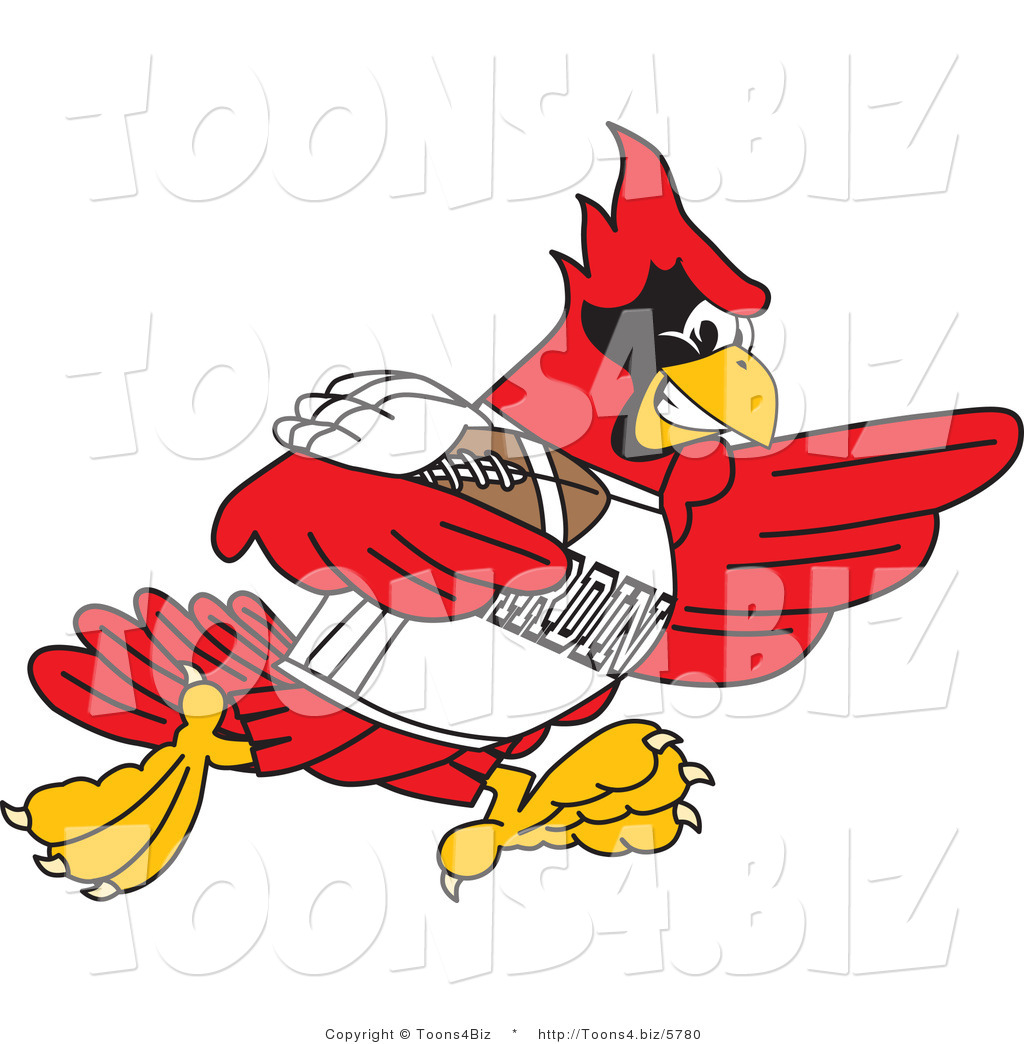 1024x1044 Vector Illustration Of A Cartoon Cardinal Mascot Playing Football
