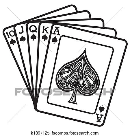 450x470 Clipart Of Poker Gambling Gaming Cards Graphic K1397125