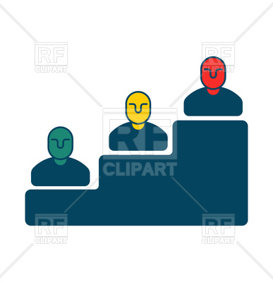 387x400 Career Ladder Icon. Steps From Managers. Royalty Free Vector Clip