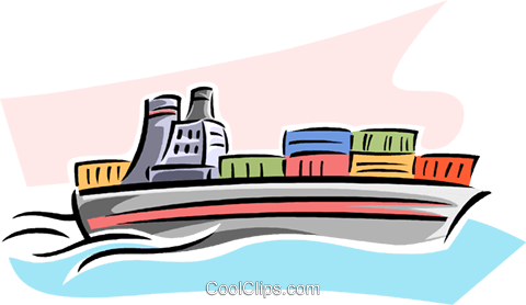 480x278 Cargo Ship Royalty Free Vector Clip Art Illustration Vc063798