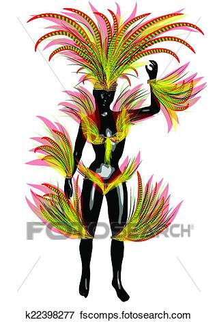 318x470 Clip Art Of Carnival Brazil K22398277