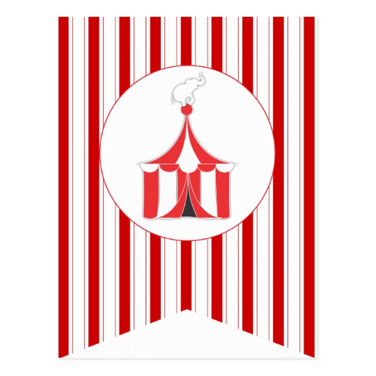 540x540 Carnival Red Party Flag Bunting Banner Post Card