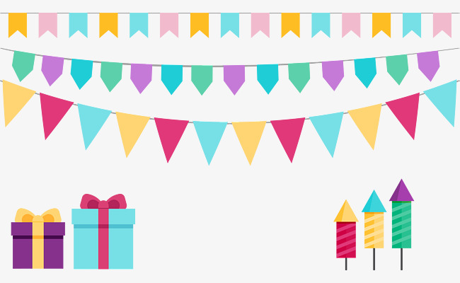 650x400 Three Rows Of Small Flags, Vector Material, Banner, Carnival Flag