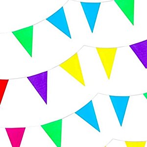 300x300 100 Foot Long Multicolored Plastic Pennant Party