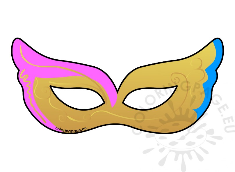 808x591 Venetian Carnival Mask Clipart Coloring Page