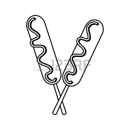 450x450 Corn Dog Icon. Fair Food Snack Carnival And Festival Theme