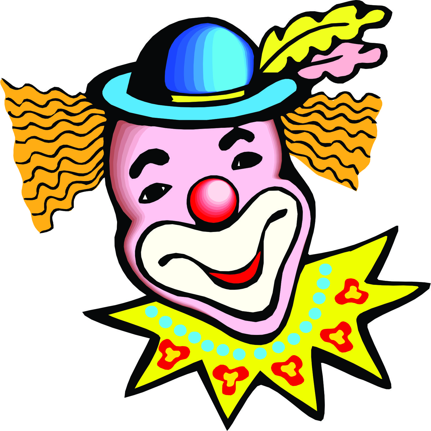 1506x1507 Circus Joker Face Clipart