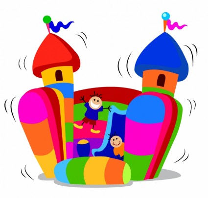 425x405 Carnival Bounce House Clipart