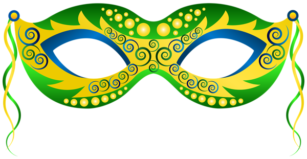 600x311 Green Yellow Carnival Mask Png Clip Art Image L,