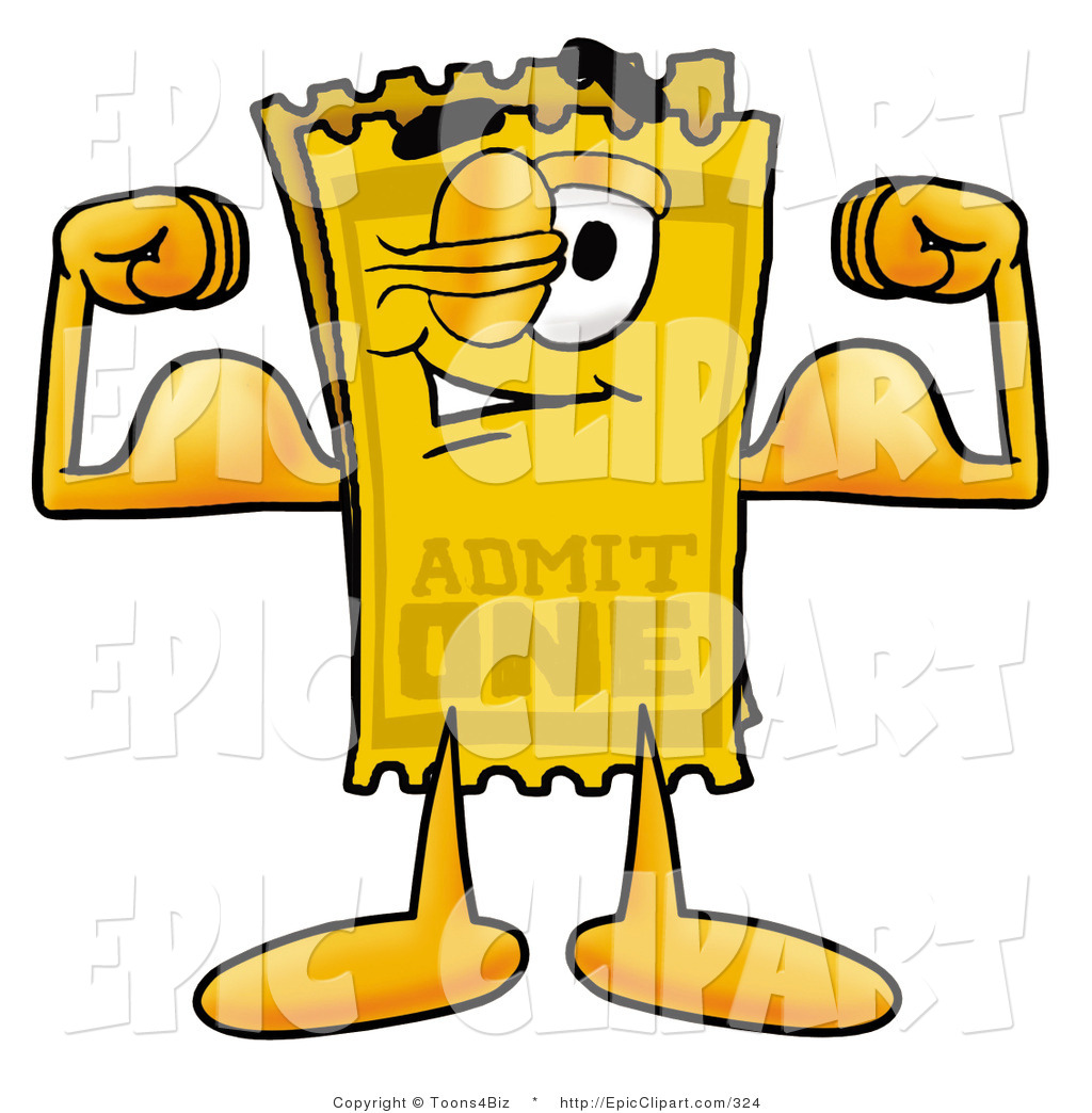 1024x1044 Clip Art Of A Yellow Movie Theater Admission Ticket Mascot Cartoon