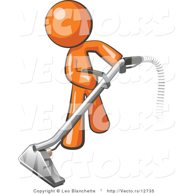 600x620 Vector Of Orange Guy Using A Carpet Cleaner Wand By Leo Blanchette