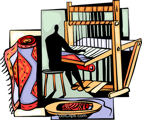 480x406 Person Making A Carpet On A Loom Royalty Free Vector Clip Art