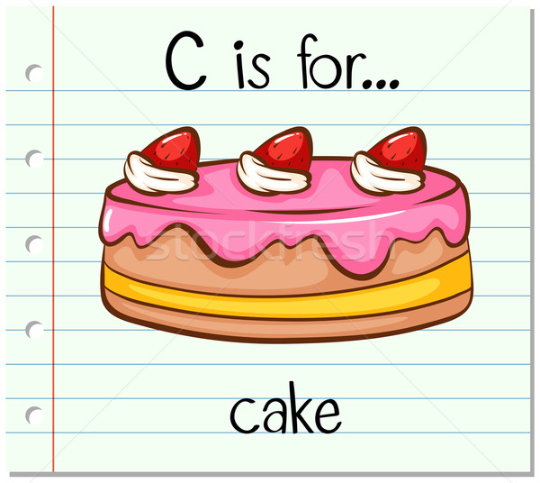 600x536 Flashcard Letter C Is For Cake Vector Illustration Daniel Cole