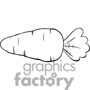 300x300 Carrot Clipart B W