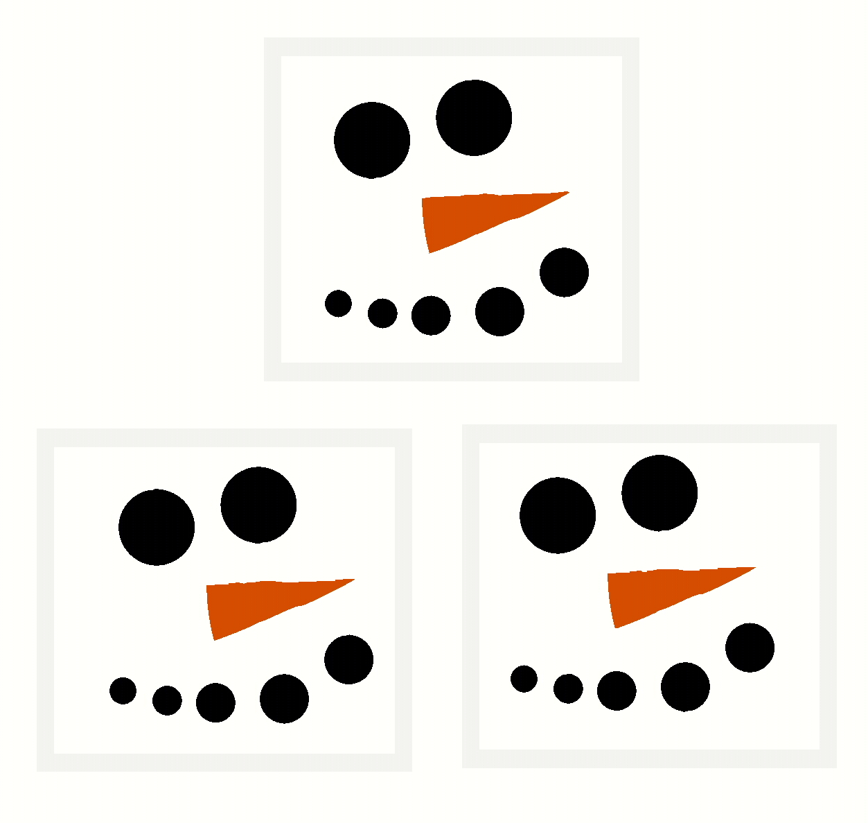 1253x1187 Snowman Face (Dots For Eyes, Mouth And Carrot Nose) Winter Wall