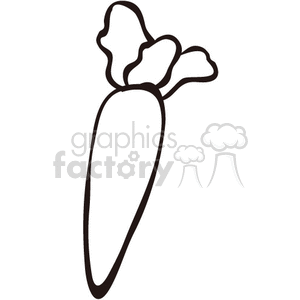 300x300 Royalty Free Black And White Carrot 375543 Vector Clip Art Image