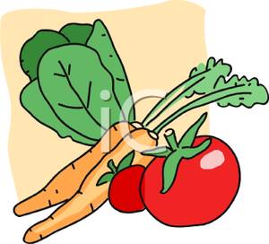 300x272 Free Clipart Image A Head Of Romaine Lettuce With Two Carrots