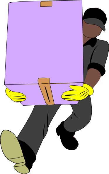 372x593 Black Man Carrying Box Clip Art